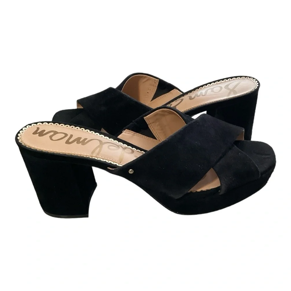 Sam Edelman Jayne Platform Sandals Black Suede Size 9